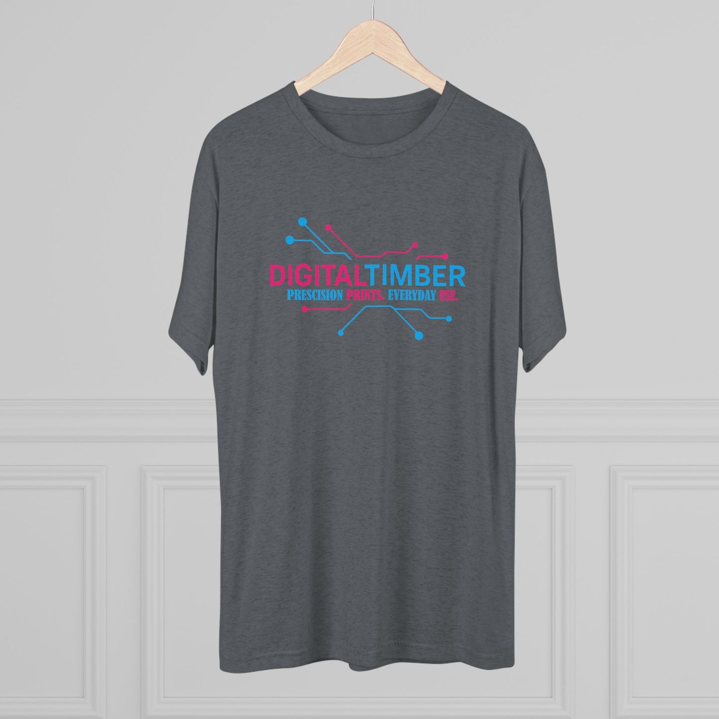 Vintage black t-shirt with crossed tools logo and bold DigitalTimber text, soft tri-blend shop tee