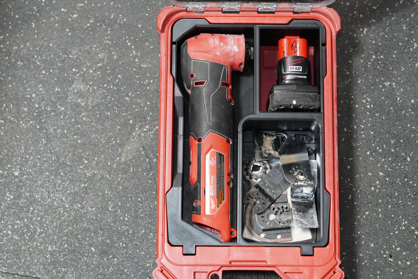 Milwaukee M12 Oscillating Tool Insert – Fits Packout 48-22-8435 | 3D Printed Organizer