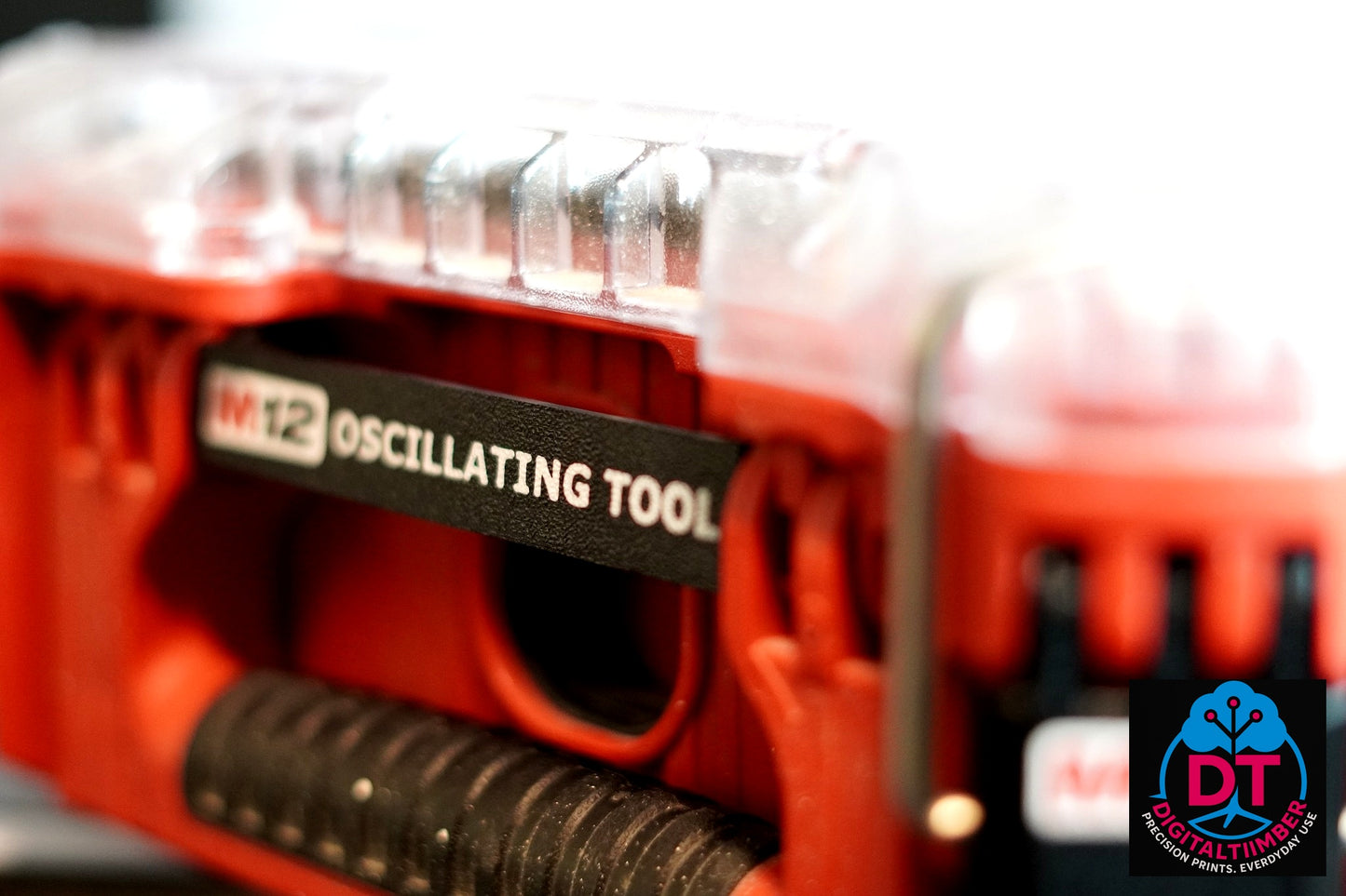 Custom Label Clip for Milwaukee Packout 48-22-8435 – Snap-In Tool Name Tabs with Hooks | Fits Round Internal Lid Mounts