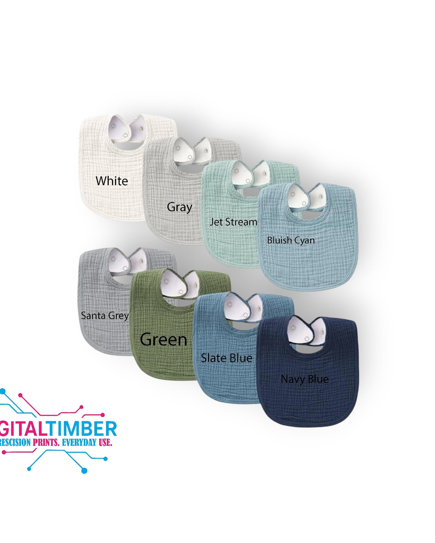 Personalized Baby Bib with Name Embroidery – Soft Muslin & Fleece – Custom Gift for Baby Shower, Newborn, or First Birthday