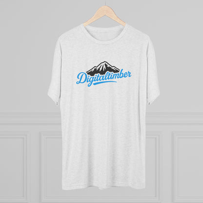 Heather gray t-shirt with bold orange and black DigitalTimber logo centered on front, classic fit
