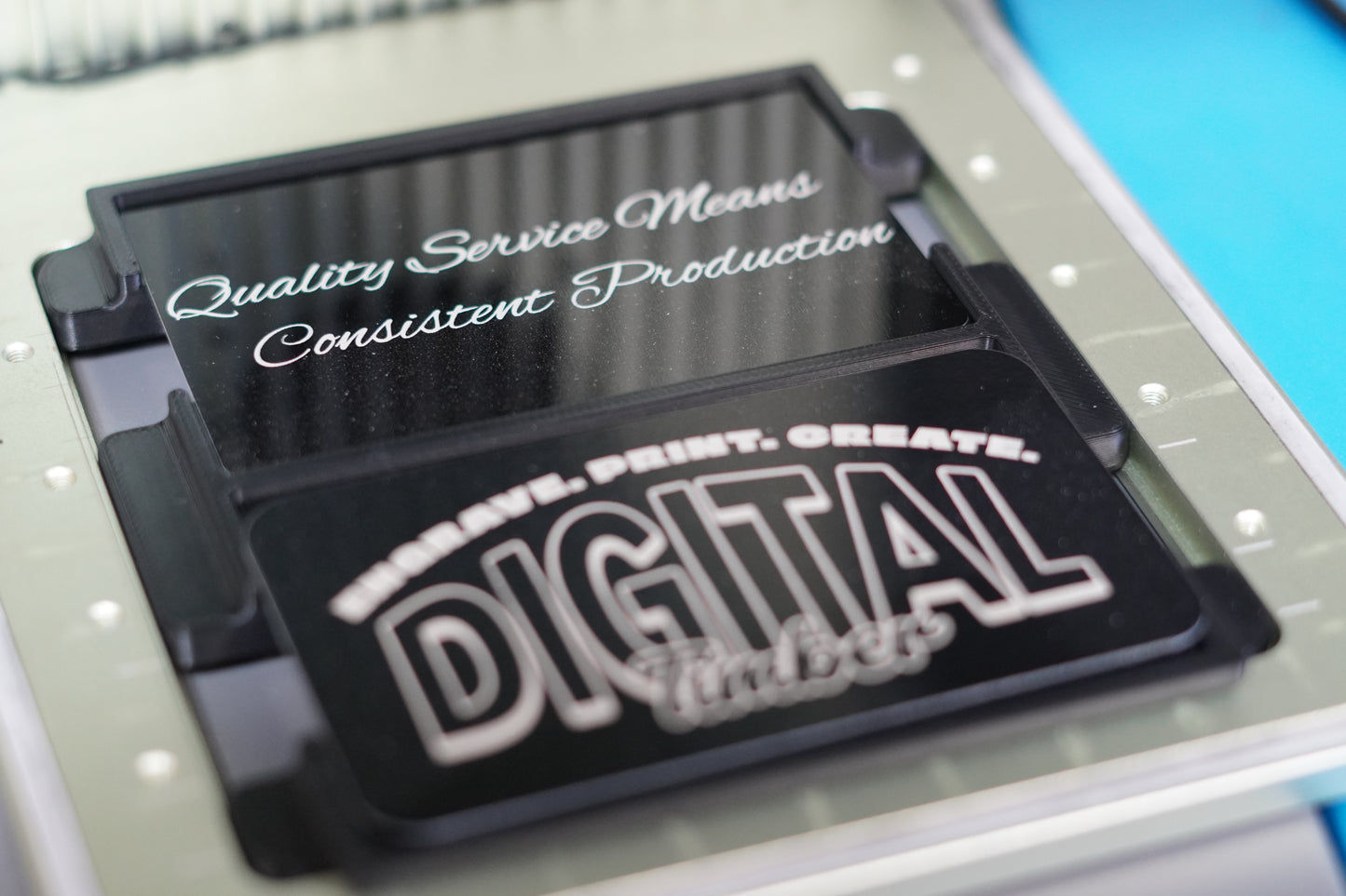 Dual-Slot Engraving Jig for xTool F1 – Metal Business Card Holder