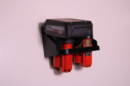 M12 Wall-Mounted Battery Holder, Durable & Practical Storage for Milwaukee Batteries
