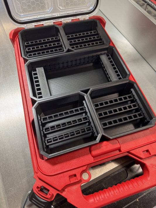 Bit Bins for Milwaukee PACKOUT Low-Profile Organizer – 3D Printed Compact Storage Inserts for Small Parts & Tools